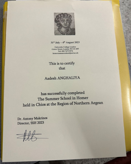 Summer School Completion Certificate