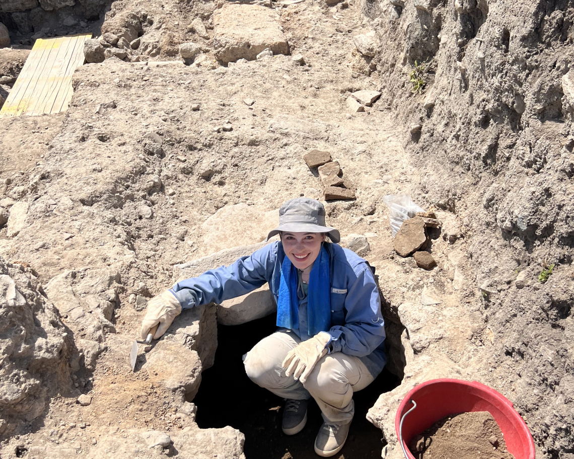 Excavating the well where I found the hair pin