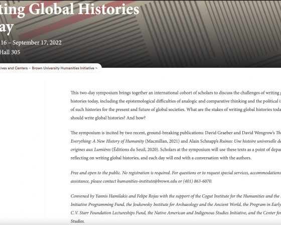 Writing Global Histories Today (Brown University)