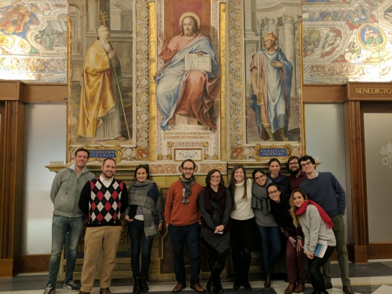 The program participants at the Vatican Library.
