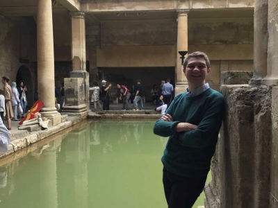 This is me, on a weekend trip, checking out the Ancient Roman Baths at Aquae Sulis (in the British Midlands).