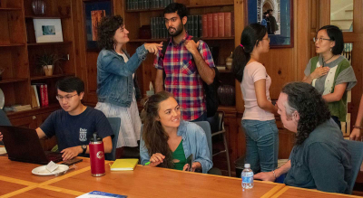 students talking