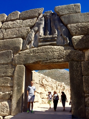 Visiting the famous "Lion Gate" at Mycenae.